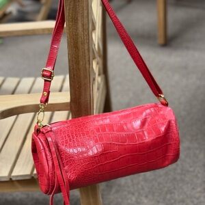 Genuine leather Red Croc-Embossed Shoulder Bag
NWOT
